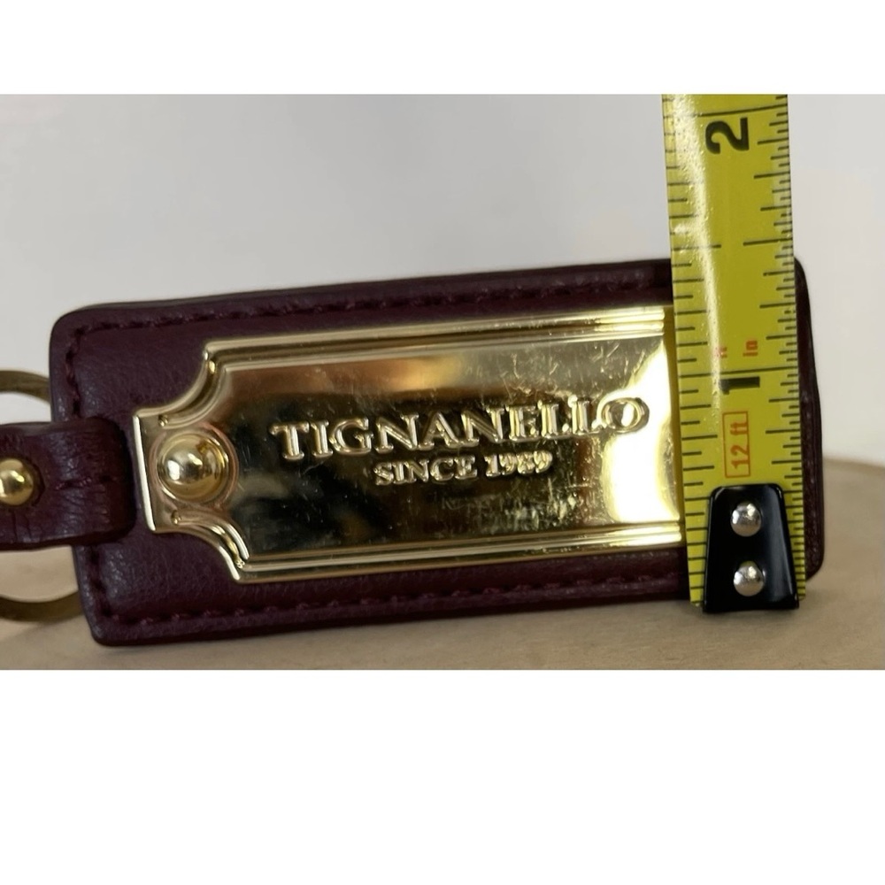 Tignanello Leather Keychain with Gold Accents - Picture 4 of 5